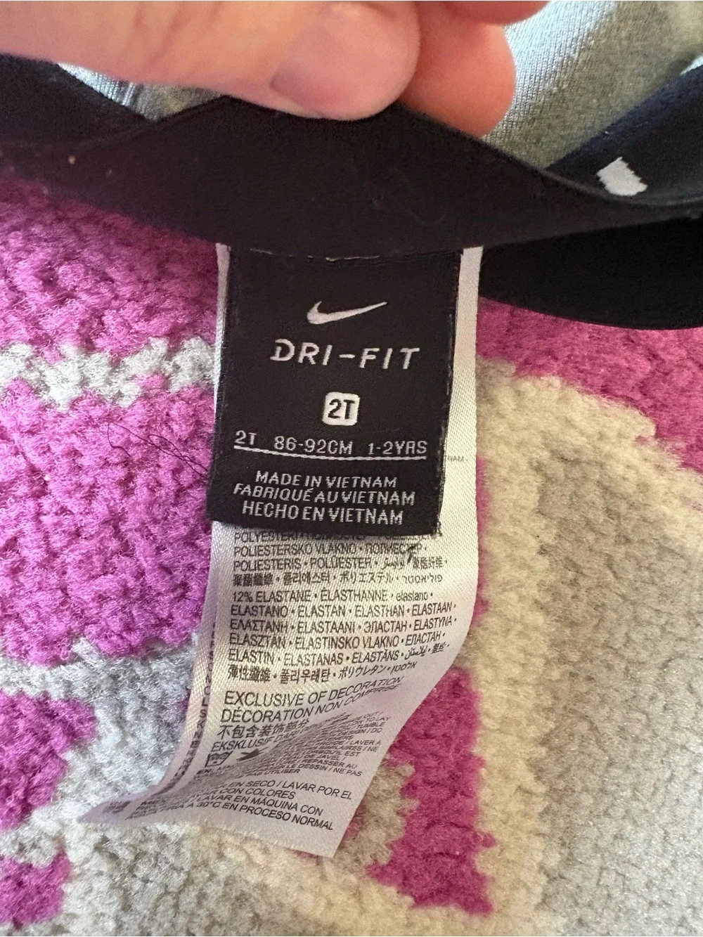Nike Compression Leggings Toddler Girls 2T Black & Gray